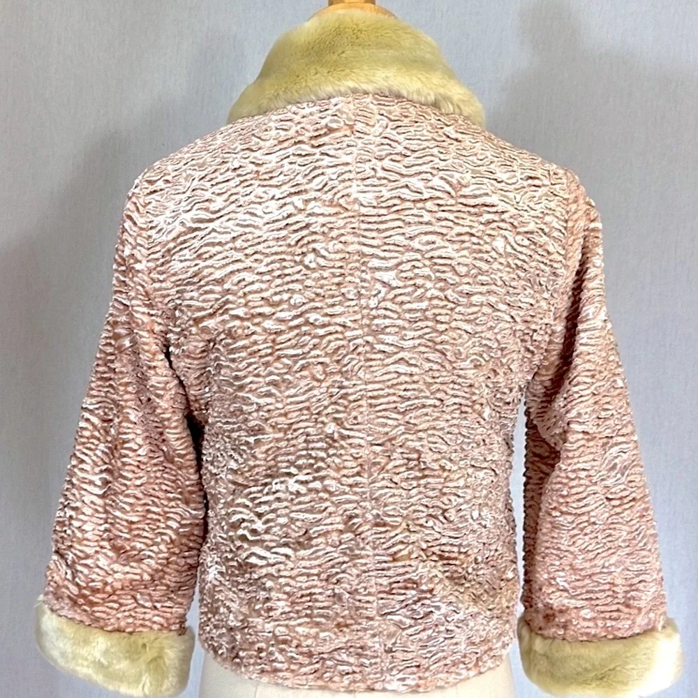 Anthropologie Odille faux fur Persian faux mink cropped jacket opera 3/4 sleeve - Picture 2 of 6